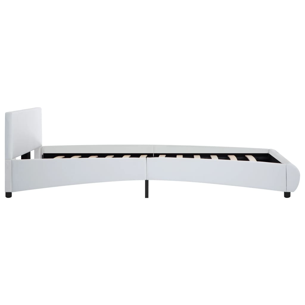 Rama łóżka skóra ekologiczna - biała, 140 x 200 cm - number 4.