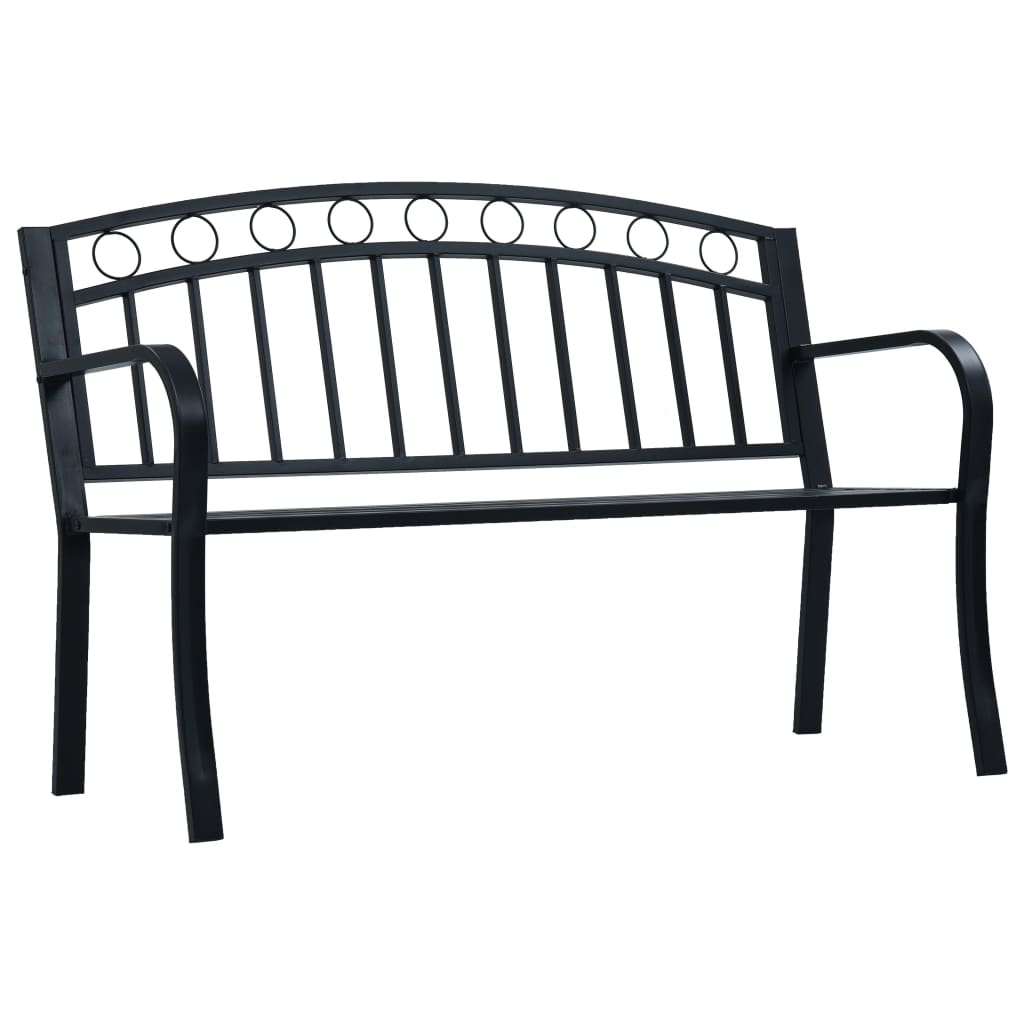 Havebænk 125 cm stål sort - number 1.