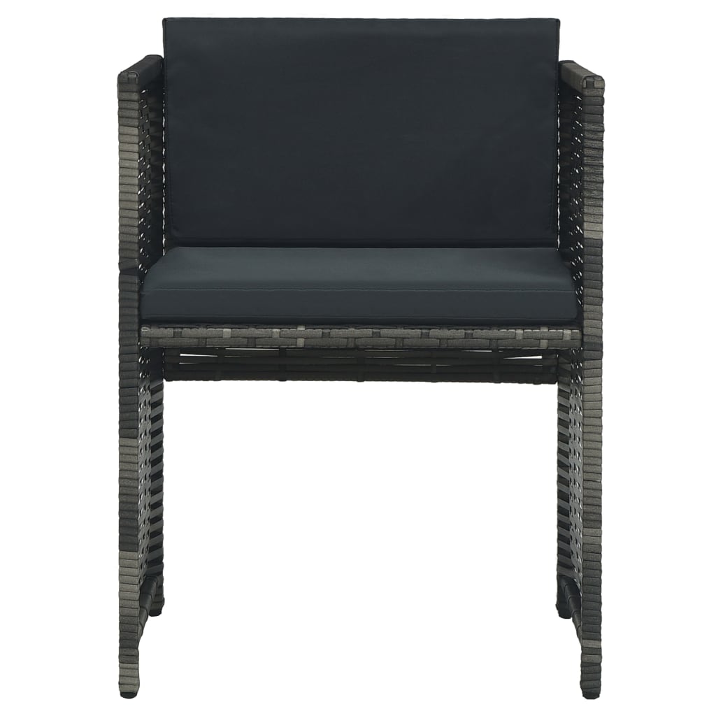 Bistrosæt 3 dele med hynder polyrattan grå - number 8.