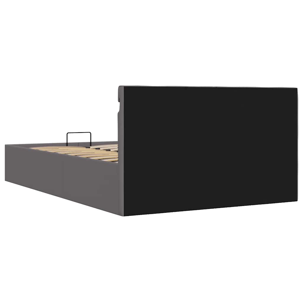 Łóżko hydrauliczne ze schowkiem i przegubami 120x200 cm eko ​​skóra szara - number 8.