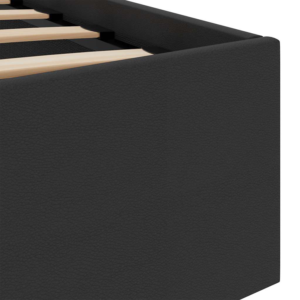 Hydraulisk opbevaringsseng med led 120x200 cm kunstlæder sort - number 10.