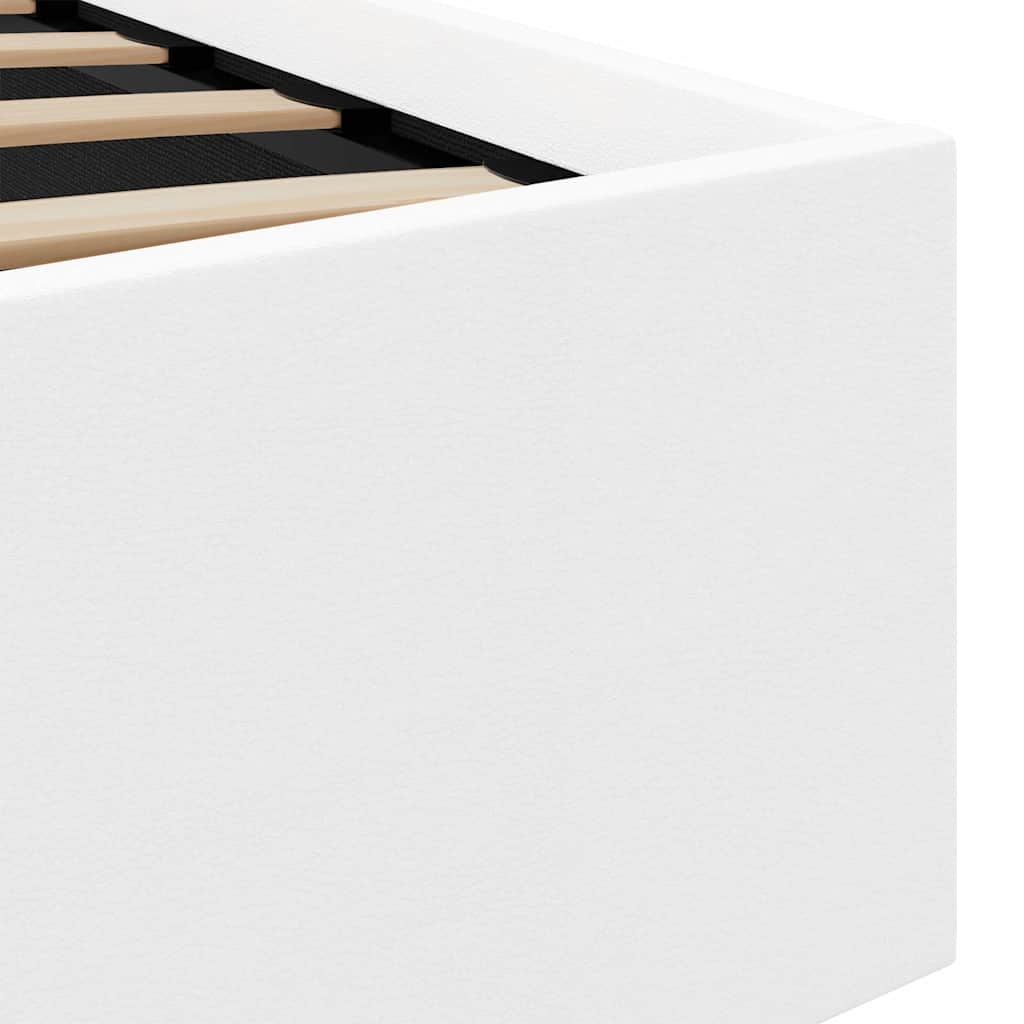 Hidraulički krevet za odlaganje 140x200 cm umjetna koža bijela - number 10.