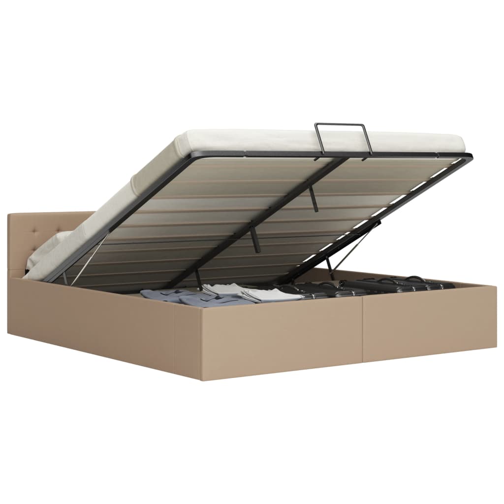 Bed frame without mattress with hydraulic storage - cappuccino, 180 x 200 cm - number 1.