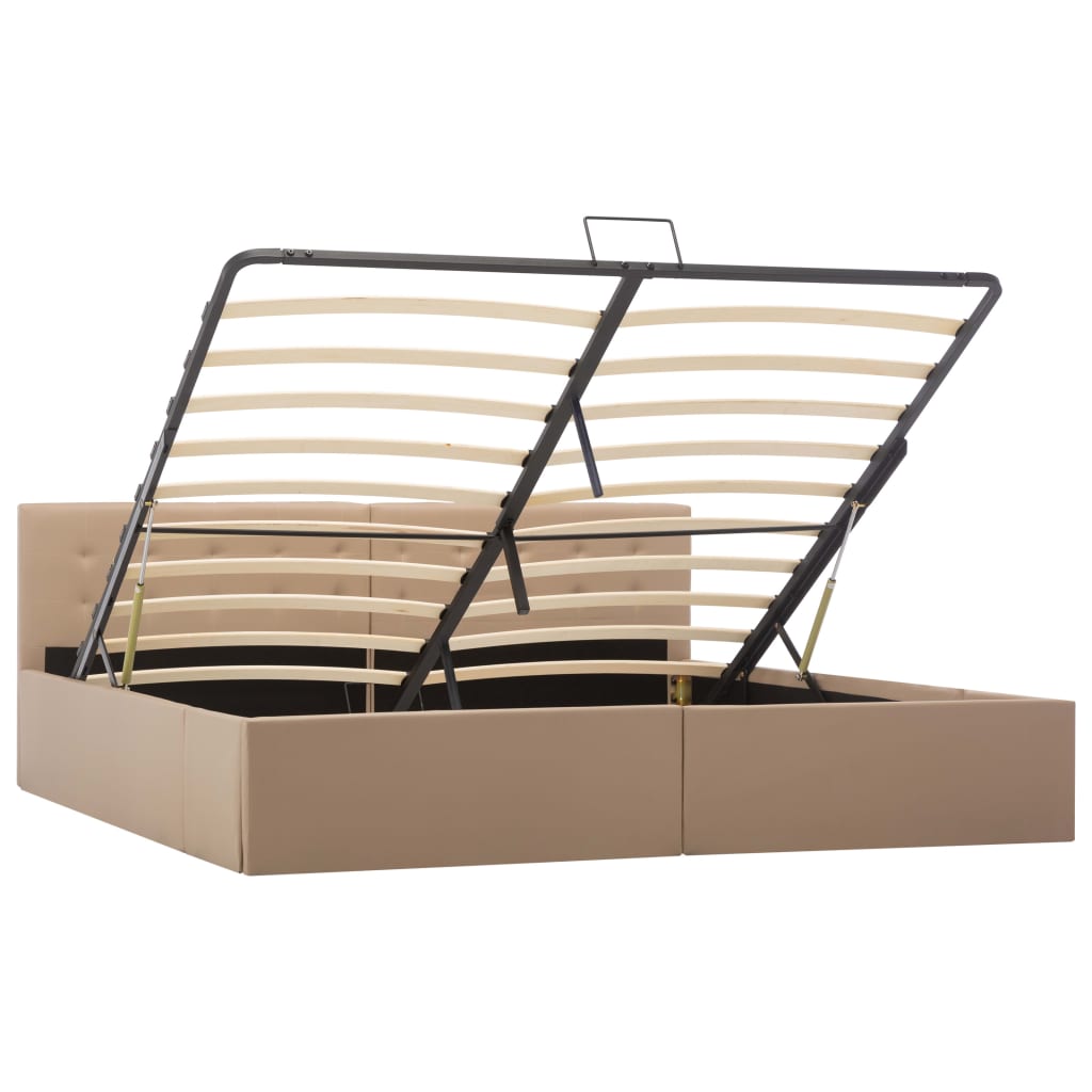 Bed frame without mattress with hydraulic storage - cappuccino, 180 x 200 cm - number 2.