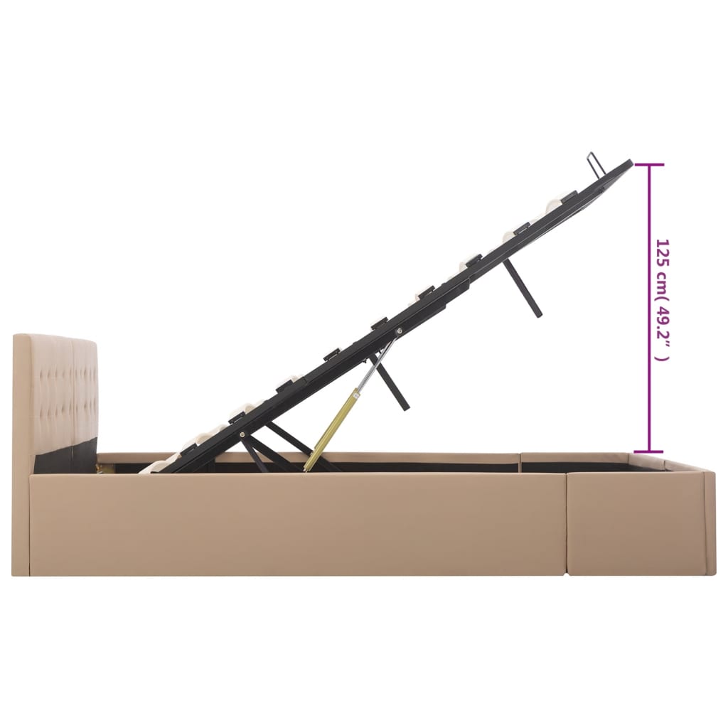 Bed frame without mattress with hydraulic storage - cappuccino, 180 x 200 cm - number 11.