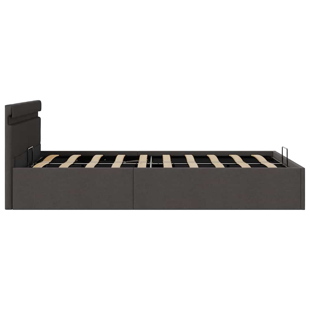 Hydraulisk opbevaringsseng med led 140x200 cm stof mørkegrå - number 7.