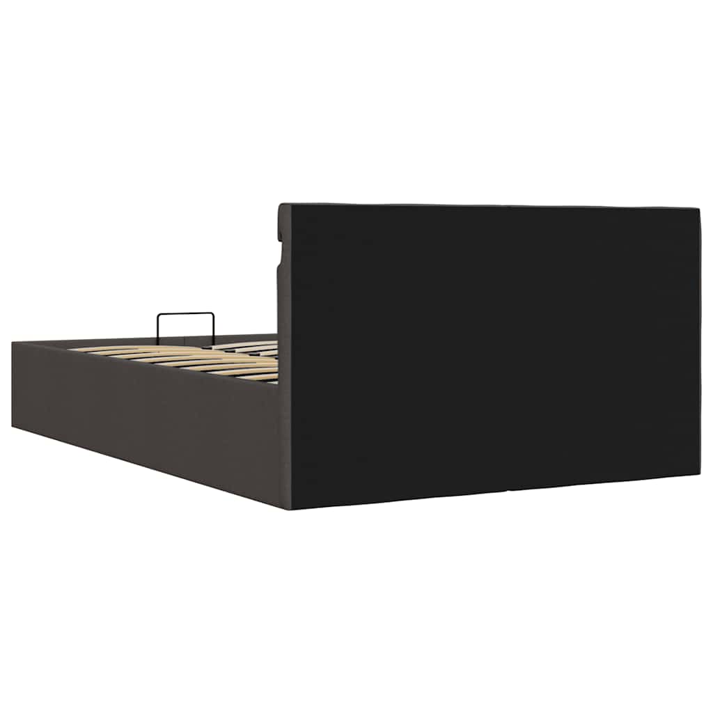 Hydraulisk opbevaringsseng med led 140x200 cm stof mørkegrå - number 8.