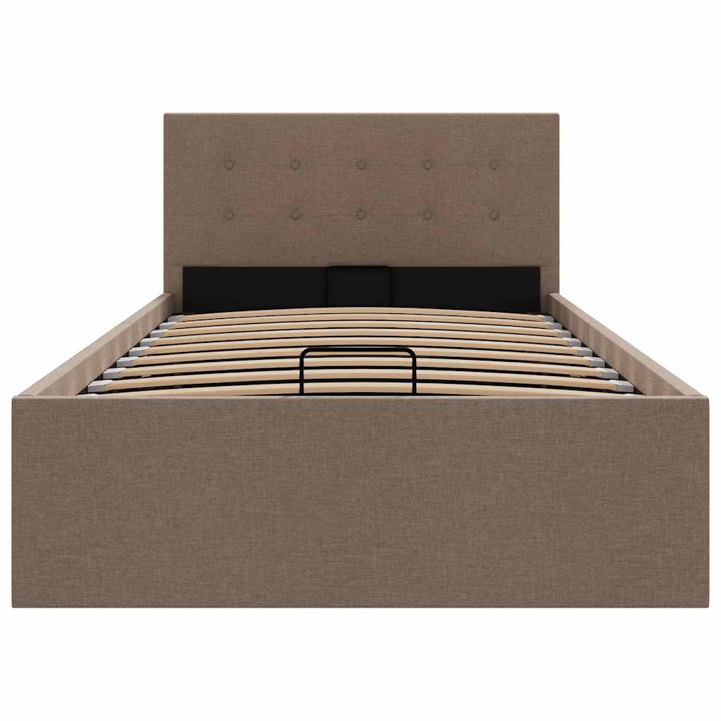 Łóżko hydrauliczne ze schowkiem 100 x 200 cm tkanina szaro-brązowa - number 5.