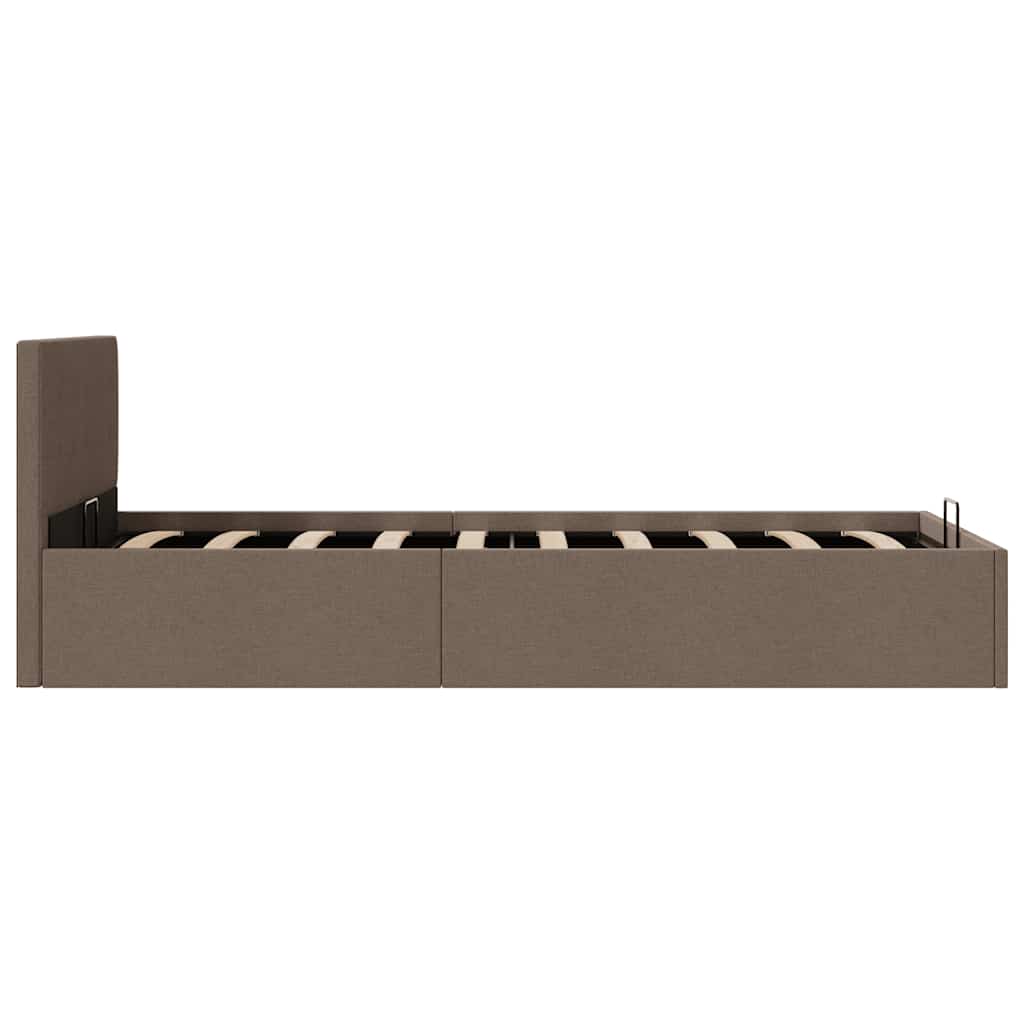 Łóżko hydrauliczne ze schowkiem 100 x 200 cm tkanina szaro-brązowa - number 6.