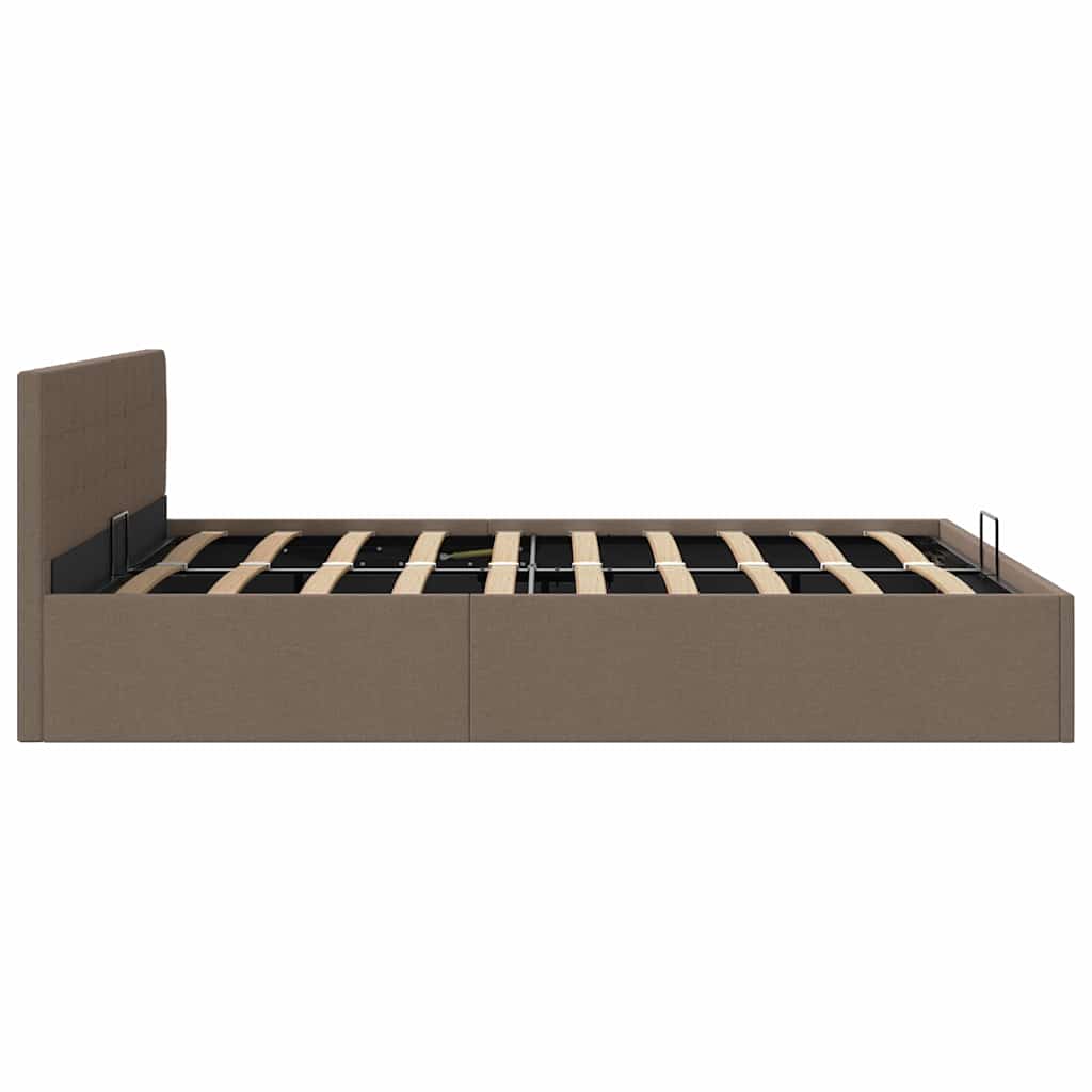 Hydraulisk opbevaringsseng 160 x 200 cm stof gråbrun - number 6.
