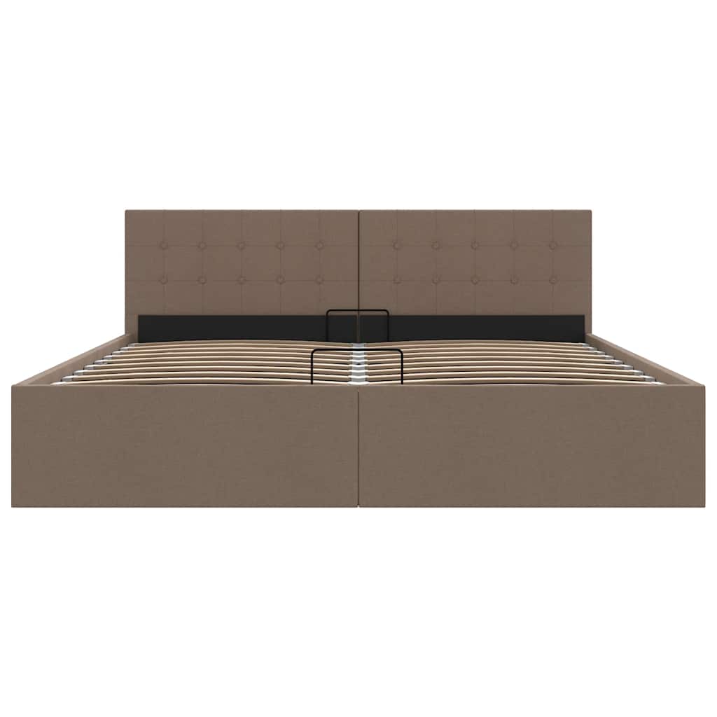 Hydraulisk opbevaringsseng stof - gråbrun, 180 x 200 cm - number 5.