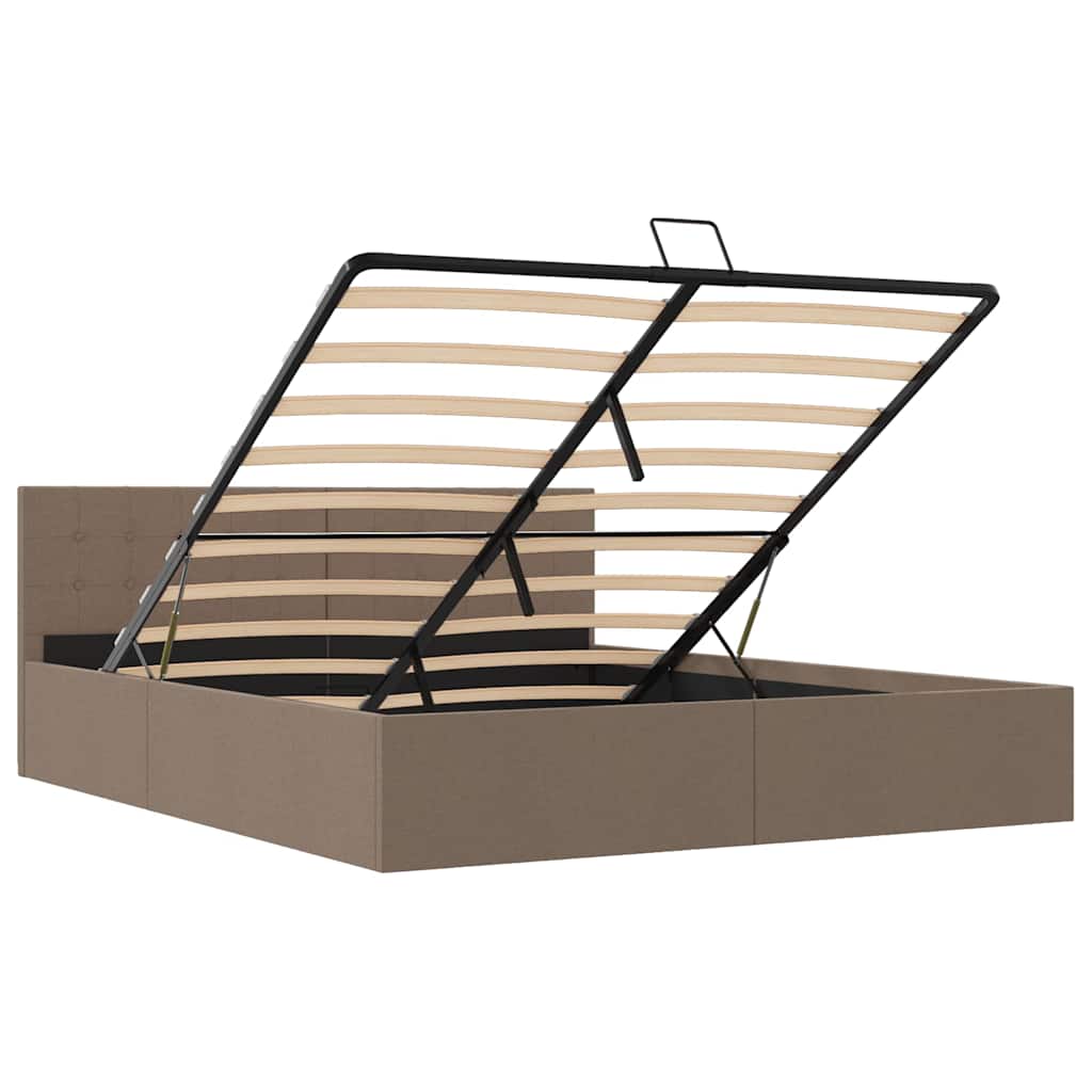 Hydraulisk opbevaringsseng stof - gråbrun, 180 x 200 cm - number 8.