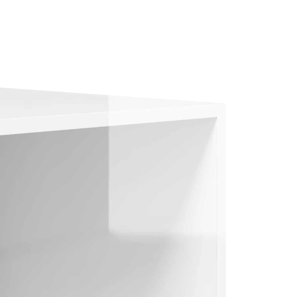 Garderobskonstruerat trä högglans - vit högglans, 100 x 50 x 200 cm, 1, 2 lådor - number 7.