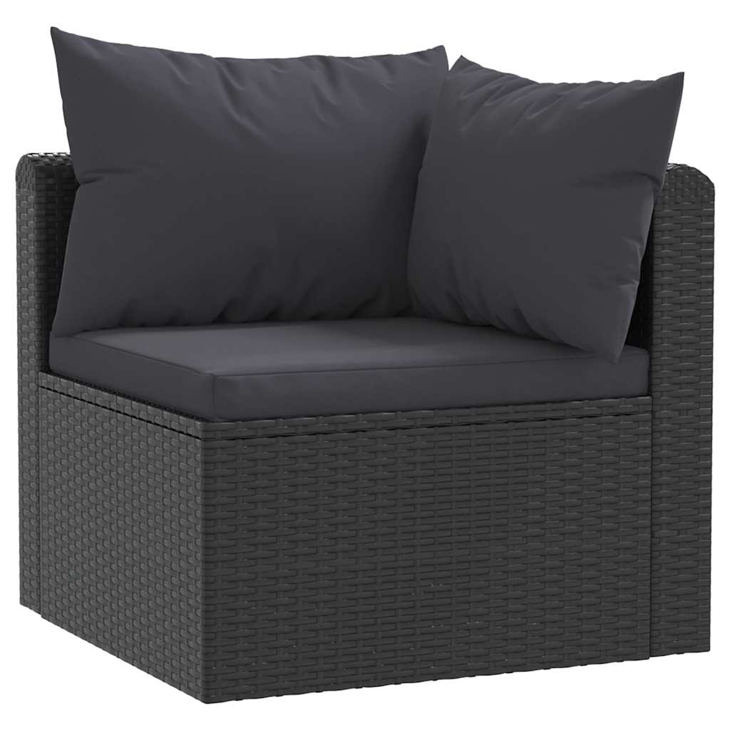 Hagesofasett med puter 4 deler polyrattan sort - number 3.