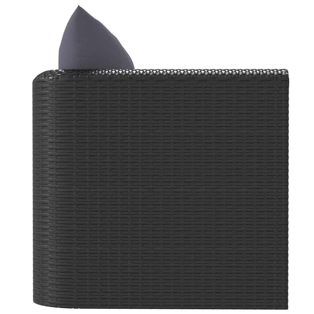 Lenestol til hagen med puter polyrattan sort - number 4.