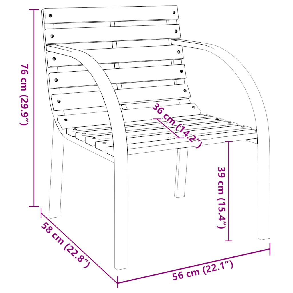Havestole 2 stk. træ grå - number 9.
