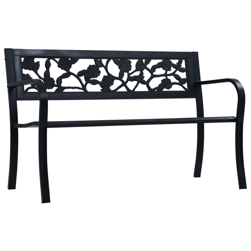 Havebænk 125 cm stål sort - number 1.
