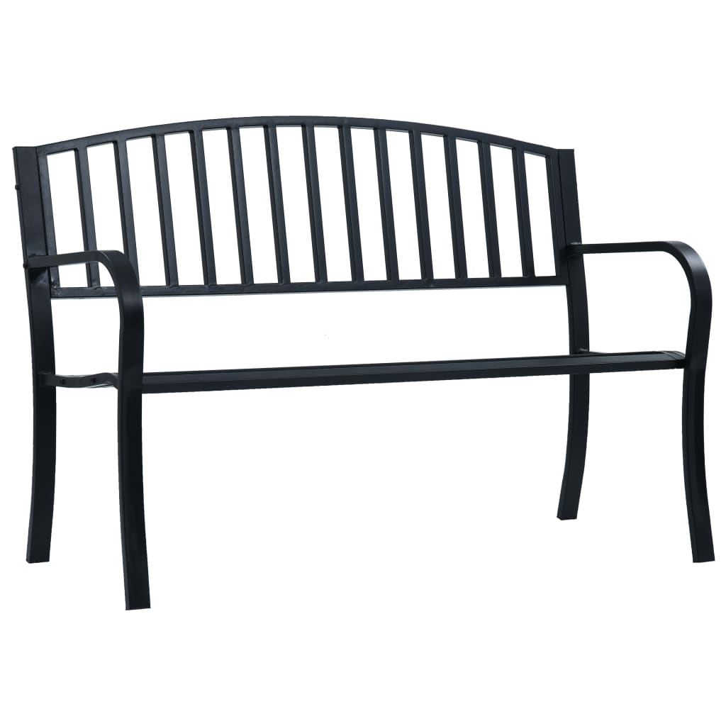 Havebænk 125 cm stål sort - number 1.