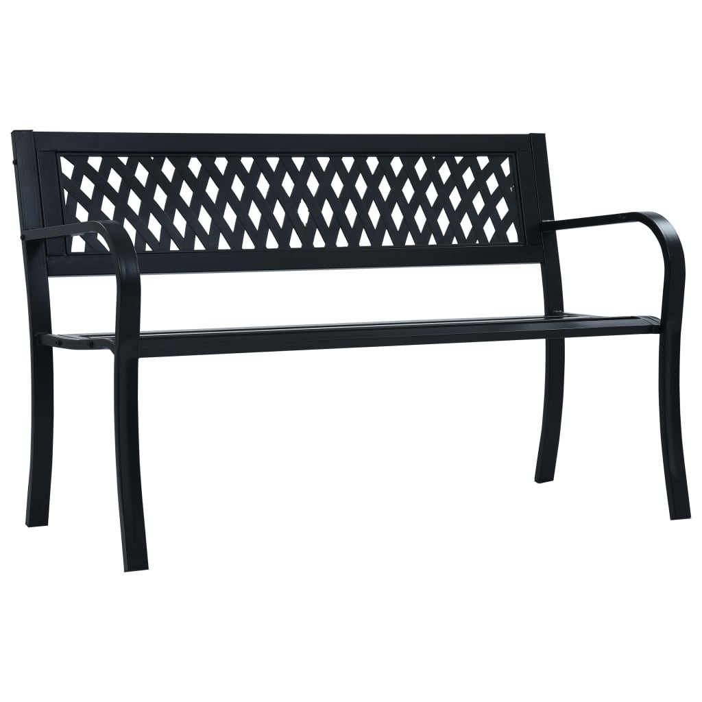 Havebænk 125 cm stål sort - number 1.