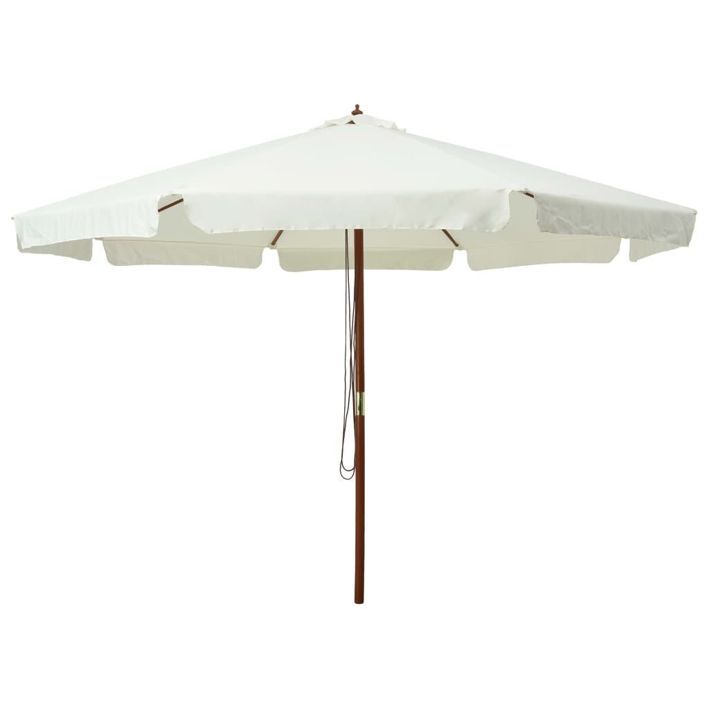 Parasol med træstang 330 cm sandhvid - number 1.