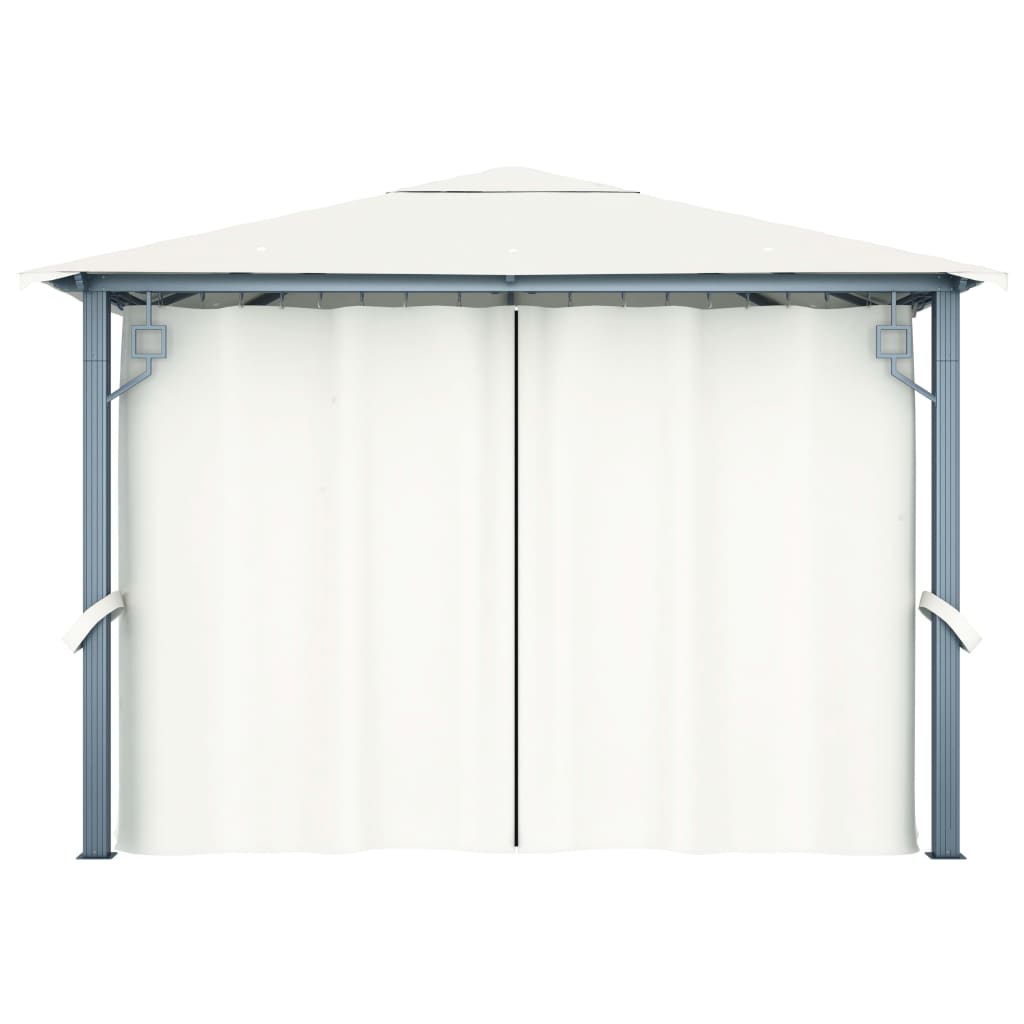 Havepavillon med gardin aluminium cremefarvet - creme, 300 x 300 cm - number 5.