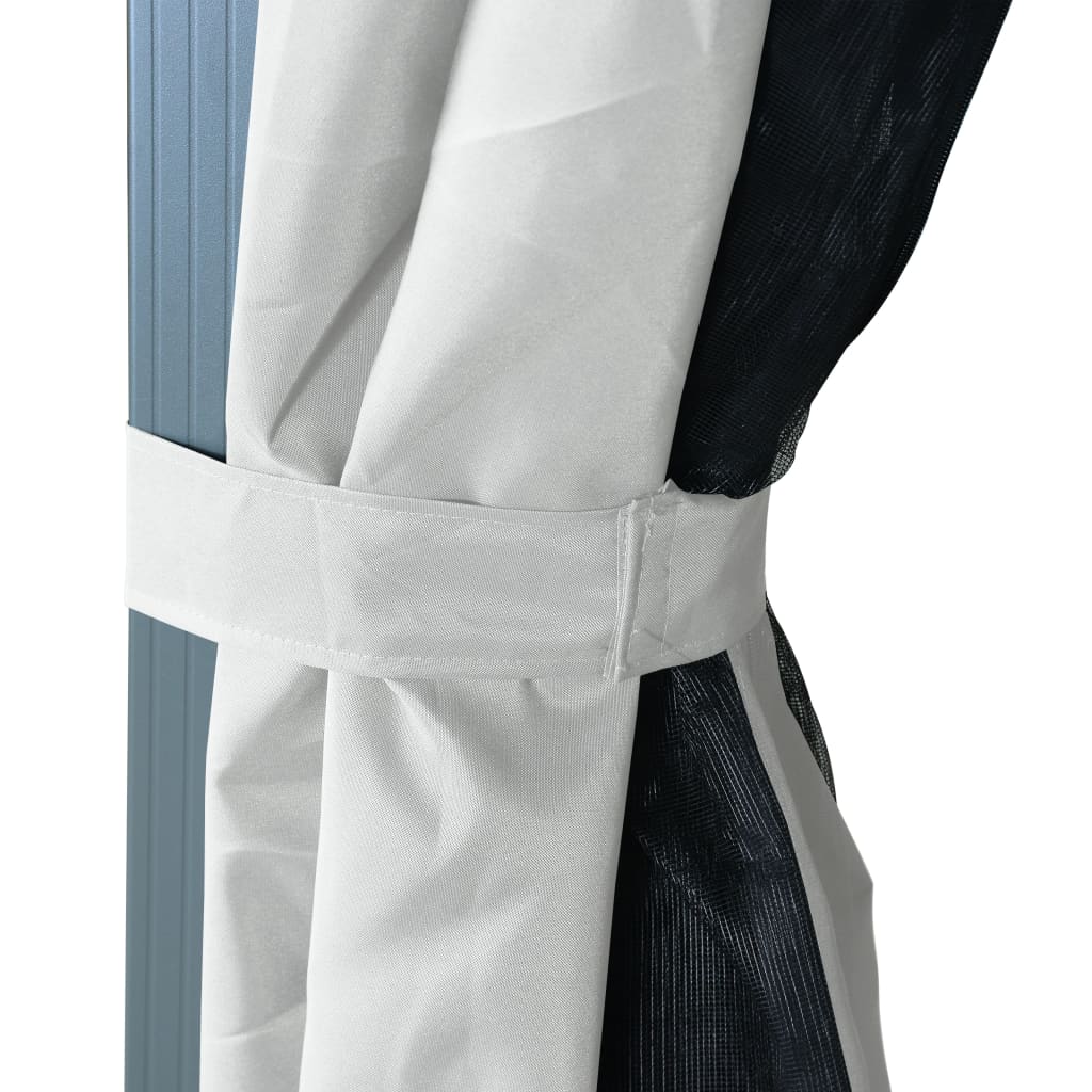 Havepavillon med gardin aluminium cremefarvet - creme, 300 x 300 cm - number 7.