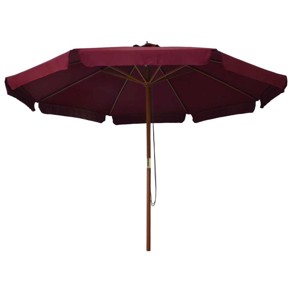 Vanjski suncobran sa drvenom motkom 330 cm bordo - bordo, 1 - number 2.