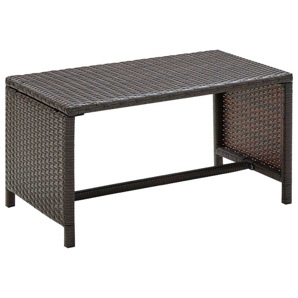 Sofabord 70x40x38 cm polyrattan brun - number 1.