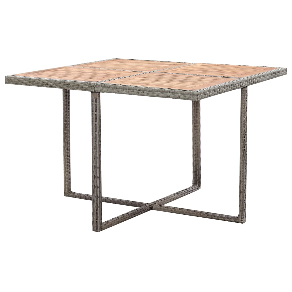 Vanjski blagovaonski stol od 9 dijelova s jastucima od poliratana antracit siva - number 7.