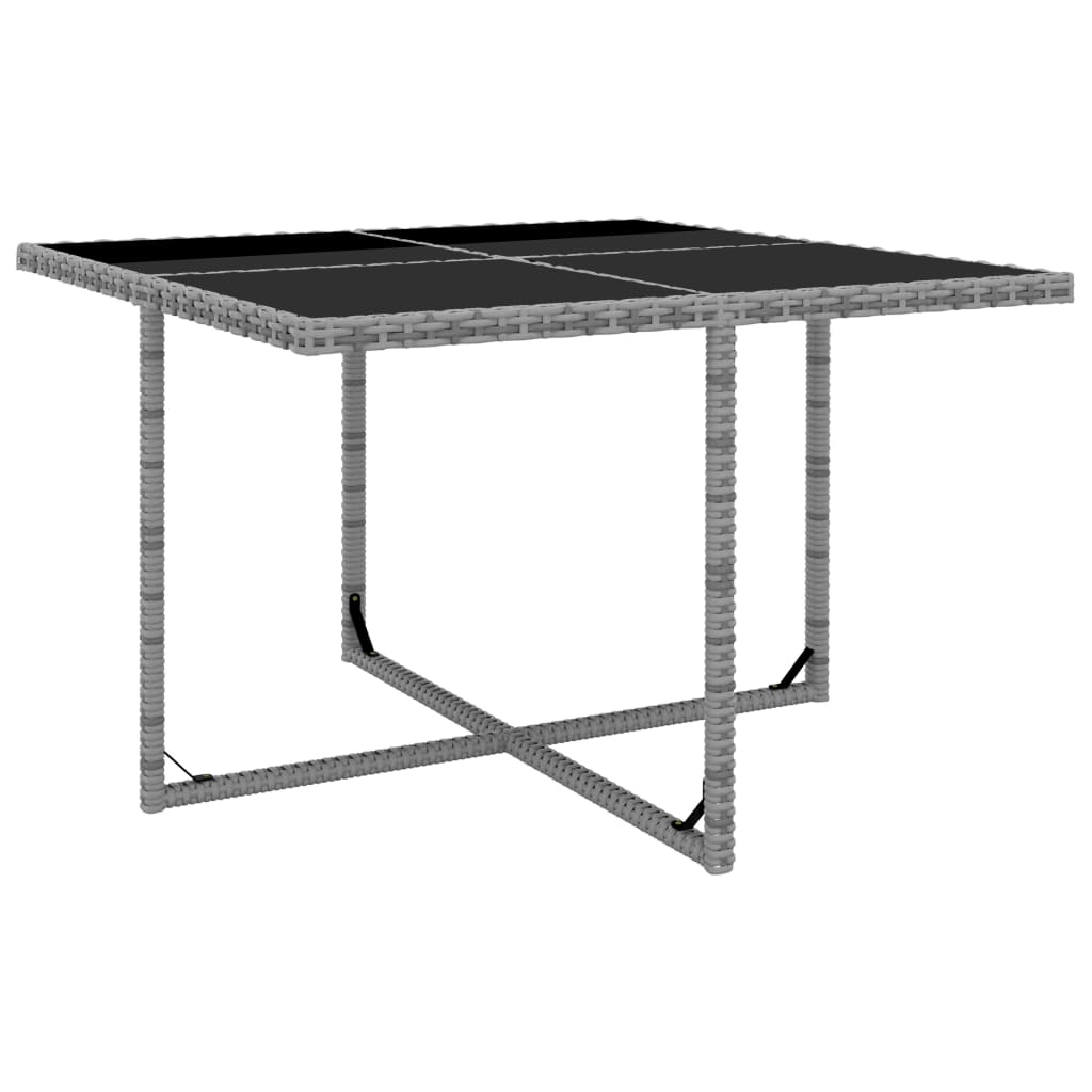 Udendørs spisebordssæt 9 dele med hynder polyrattan antracitgrå - number 5.