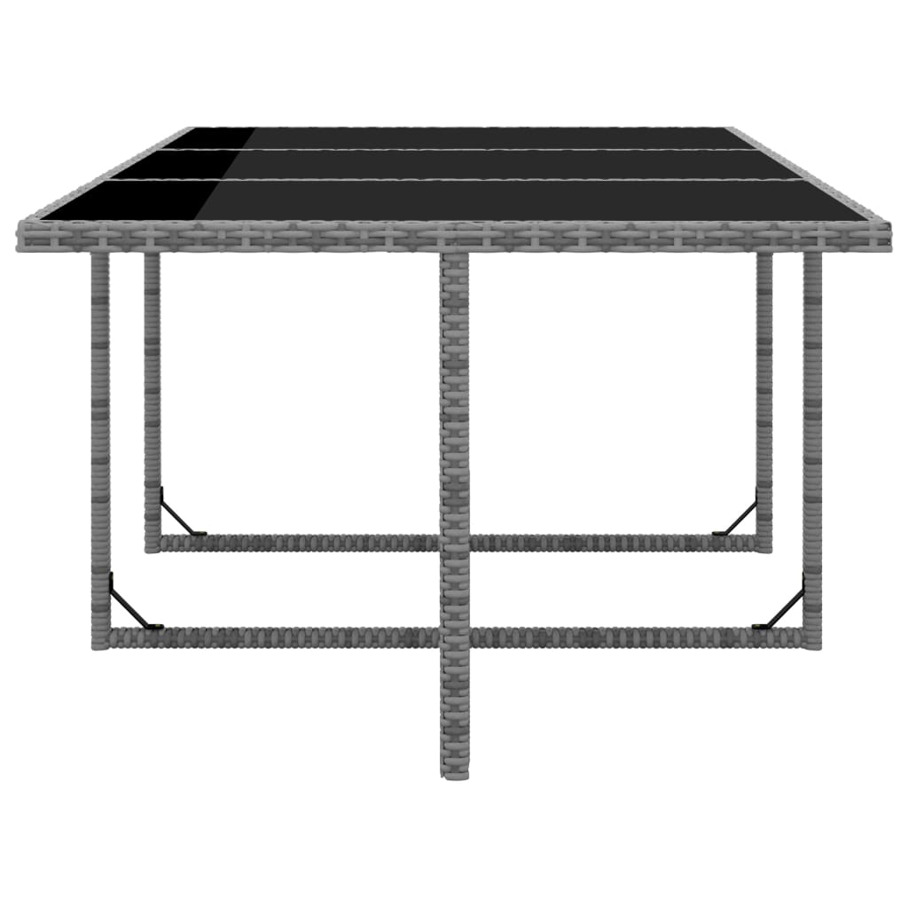 Vanjski stol za blagovanje 11 dijelova s jastucima poliratan - sivi, 167 cm dužina stola, 10x fotelja + stol, 1 - number 6.