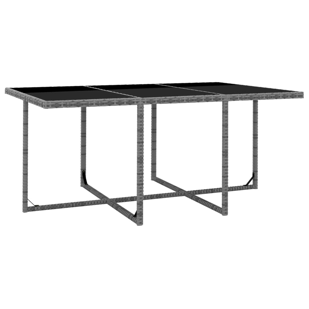 Vanjski stol za blagovanje 11 dijelova s jastucima poliratan - sivi, 167 cm dužina stola, 10x fotelja + stol, 1 - number 5.