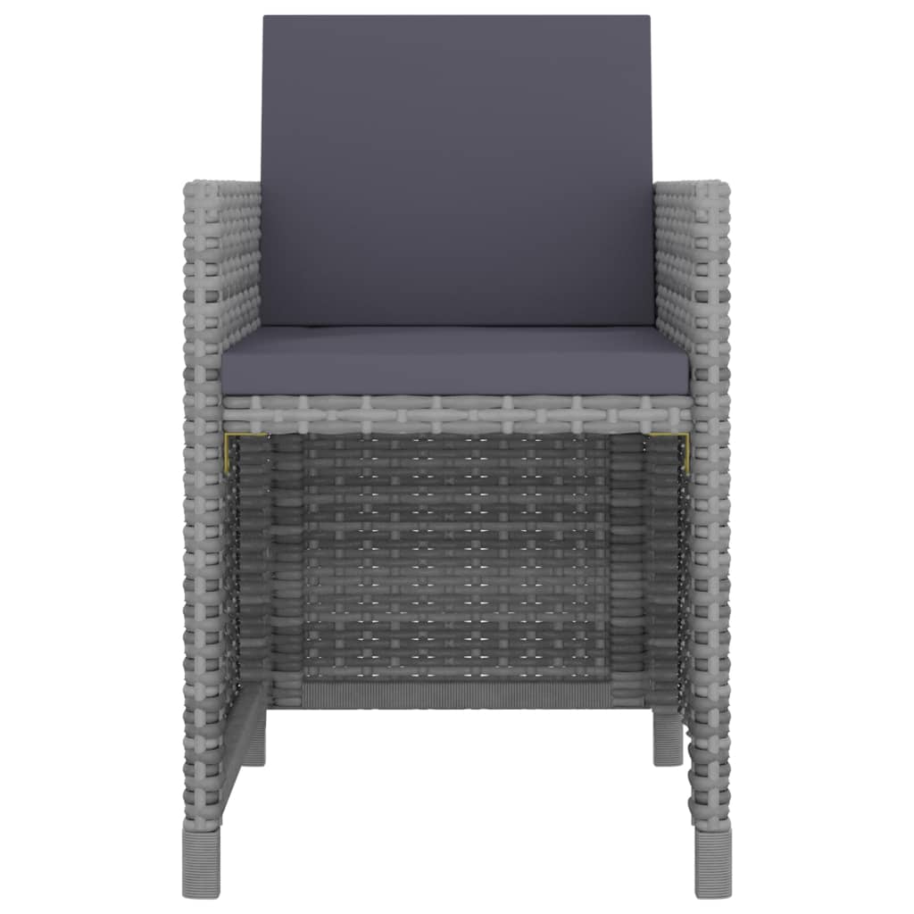 Ensemble de table à manger d'extérieur 13 pièces avec coussins en polyrotin gris anthracite - number 4.