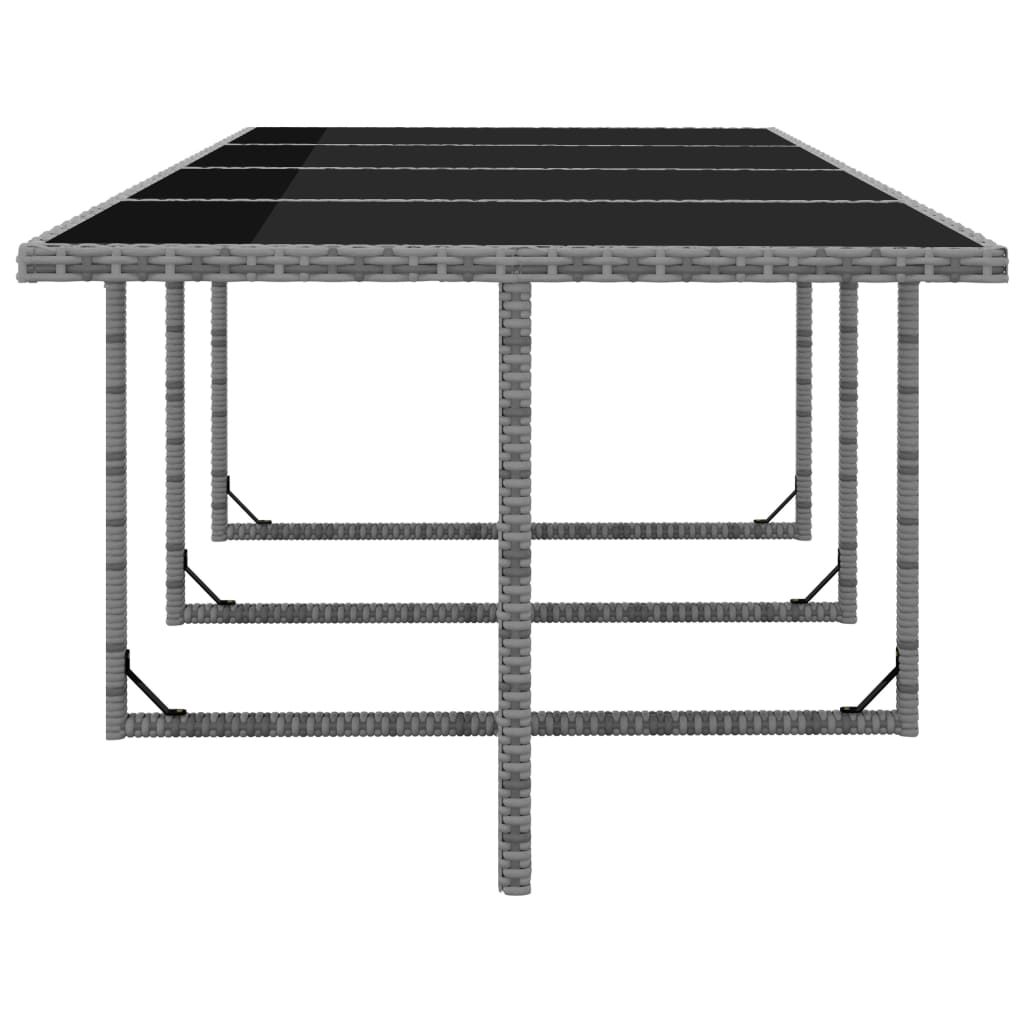 Ensemble de table à manger d'extérieur 13 pièces avec coussins en polyrotin gris anthracite - number 6.