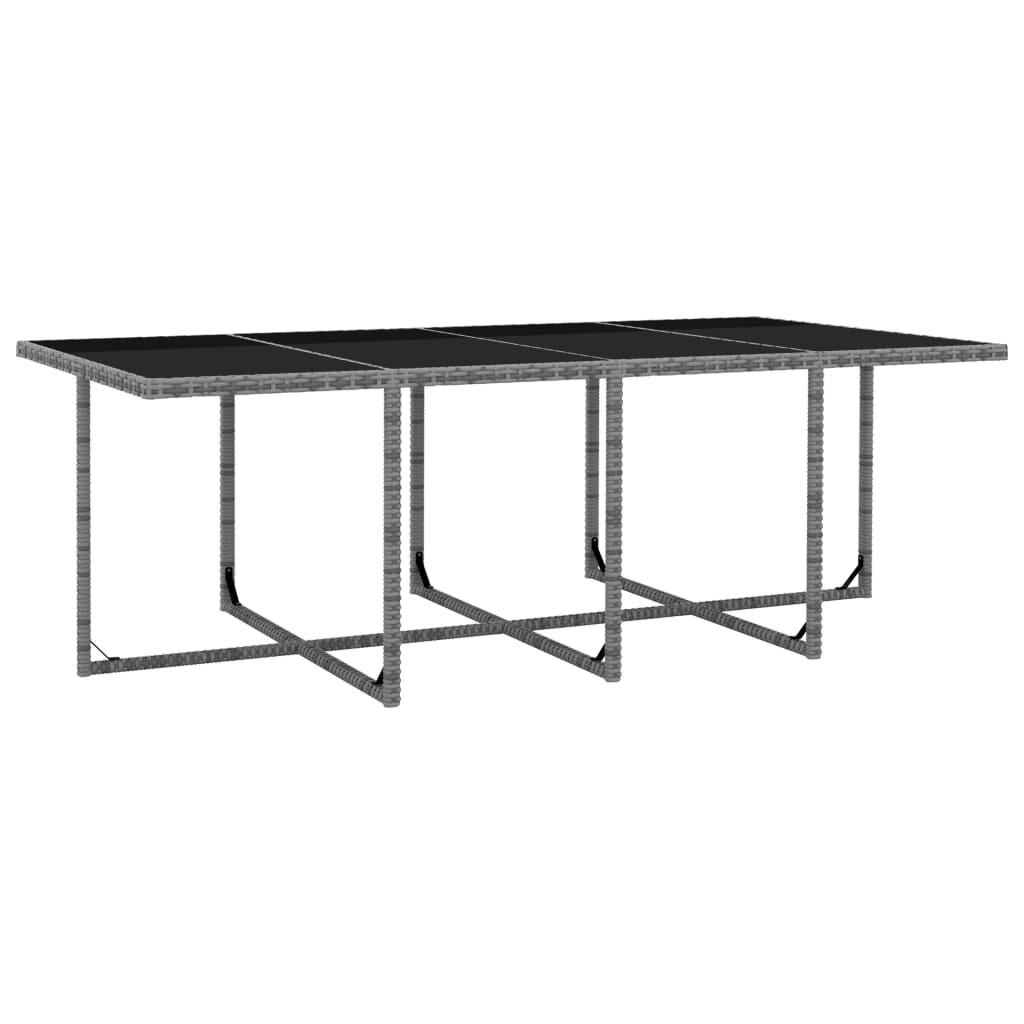 Ensemble de table à manger d'extérieur 13 pièces avec coussins en polyrotin gris anthracite - number 5.