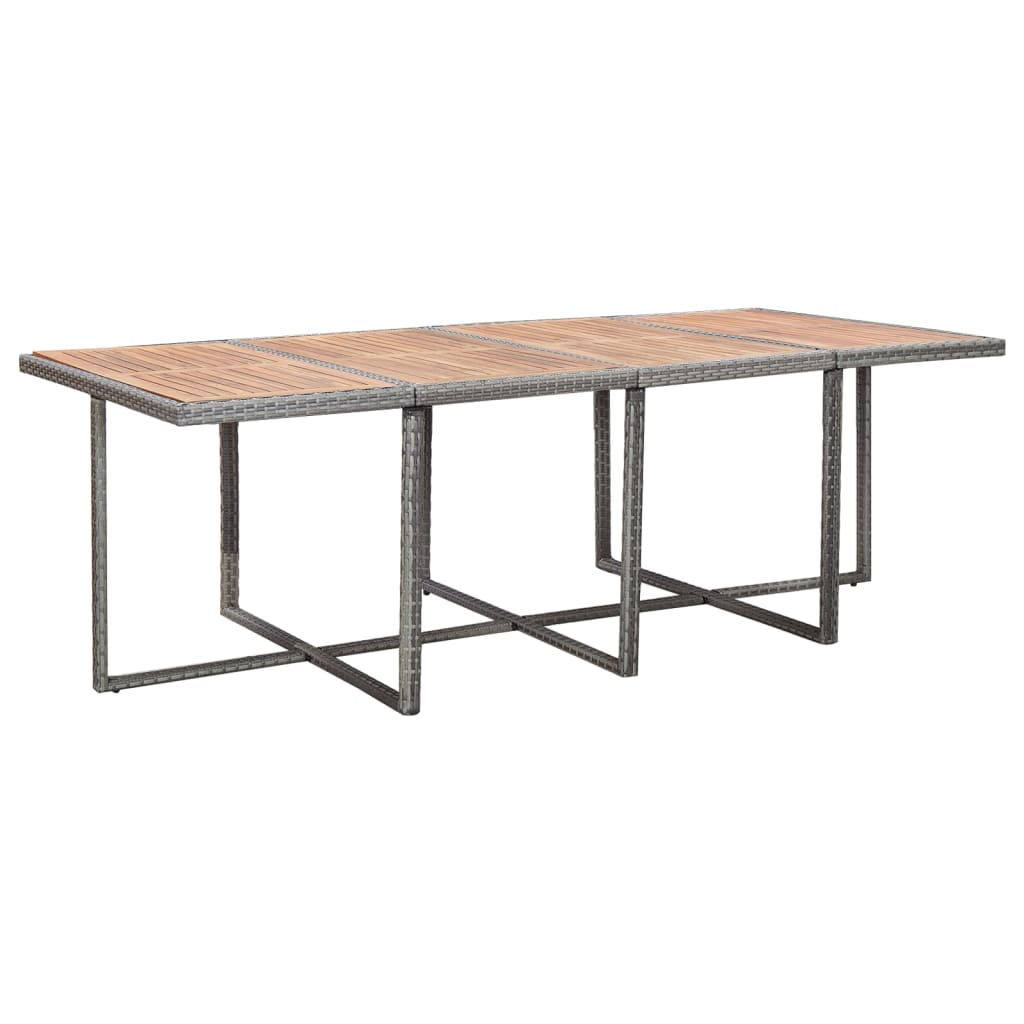 Ensemble de table à manger d'extérieur 13 pièces avec coussins en polyrotin gris anthracite - number 4.
