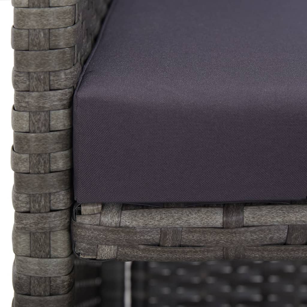 Ensemble de table à manger d'extérieur 13 pièces avec coussins en polyrotin gris anthracite - number 10.