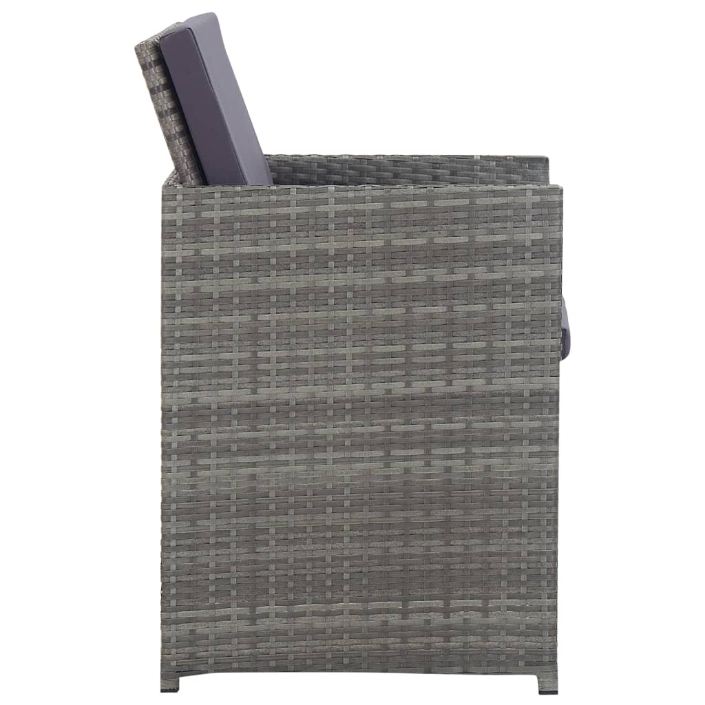 Vanjski blagovaonski stol od 13 dijelova od poliratana i bagremovog drveta u sivoj boji - number 4.