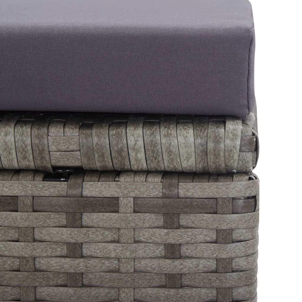 Vanjski blagovaonski stol od 13 dijelova od poliratana i bagremovog drveta u sivoj boji - number 8.