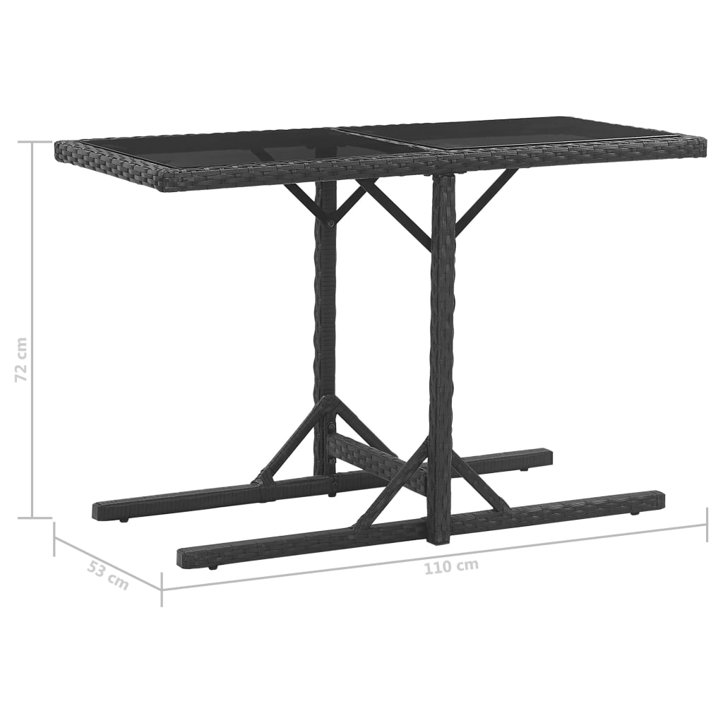 Souprava venkovního jídelního stolu díly s polštáři polyratan - černá, 2 - number 8.