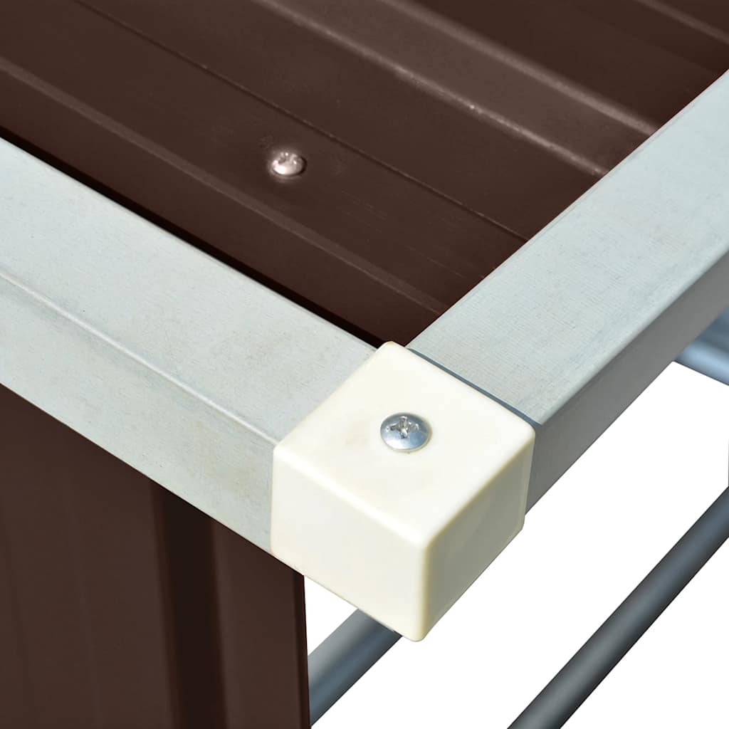 Brændeskur til haven 163x83x154 cm galvaniseret stål - brun - number 6.