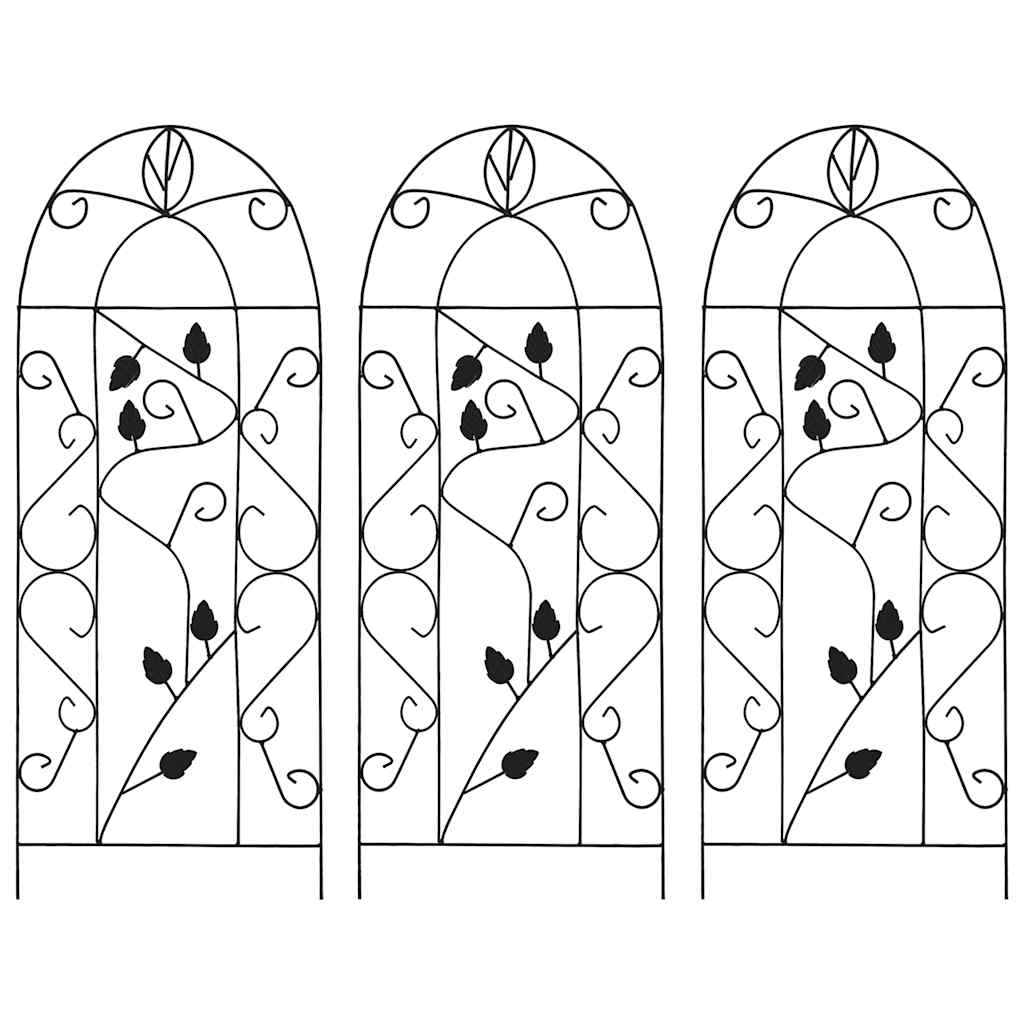 Stalci za biljke 3 kom. 40x100 cm željezo crno - number 1.