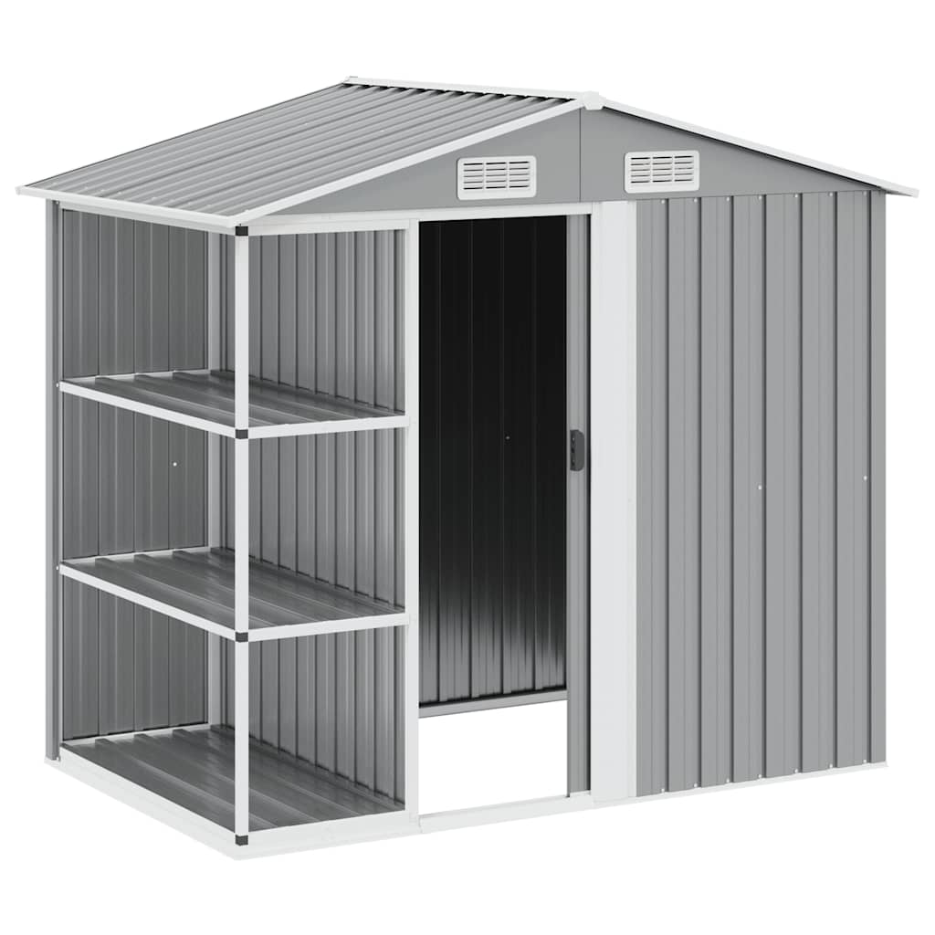 Vrtna kućica s policom za knjige 205x130x183 cm željezo - siva, 1 - number 2.