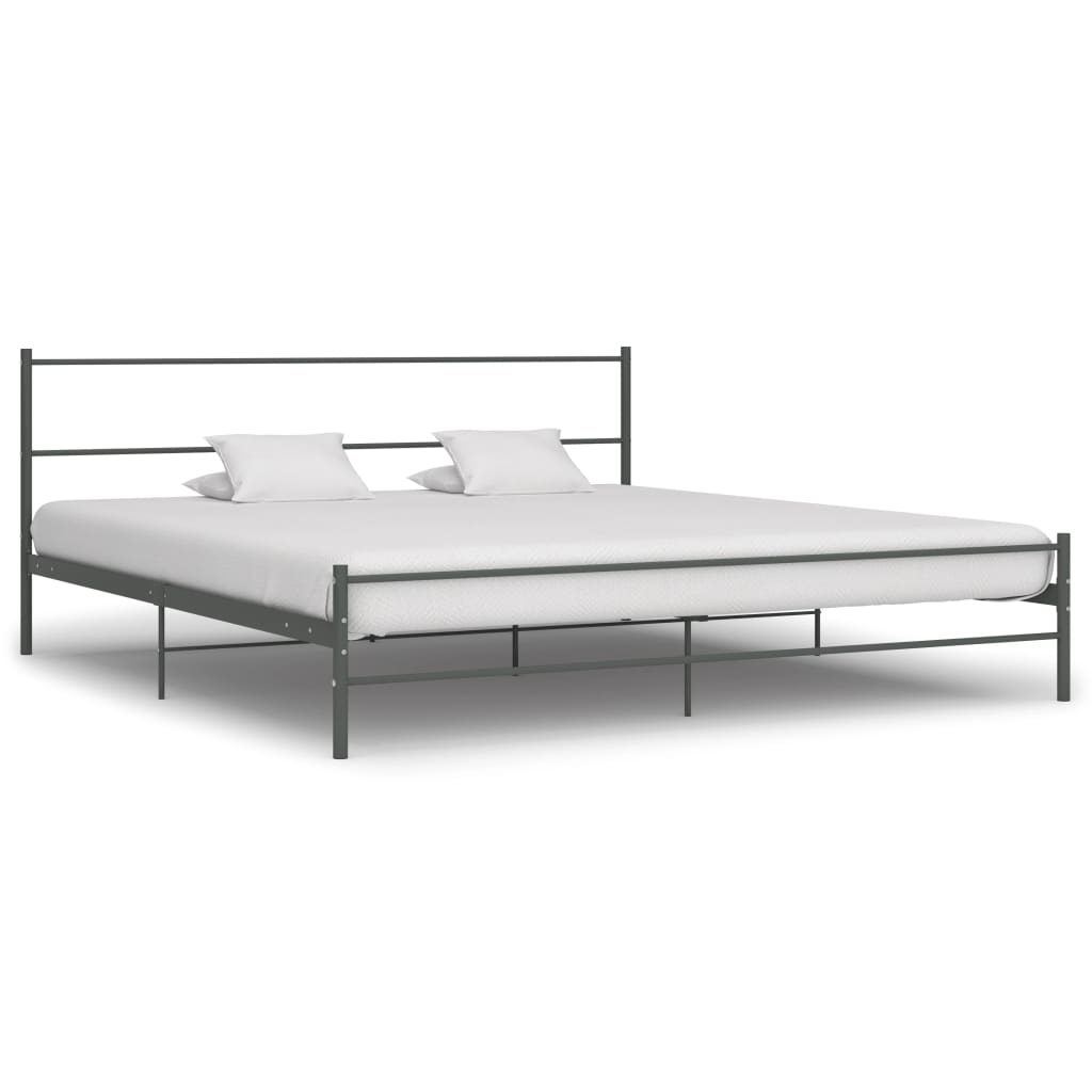 Bed frame metal - grey, 200 x 200 cm - number 1.