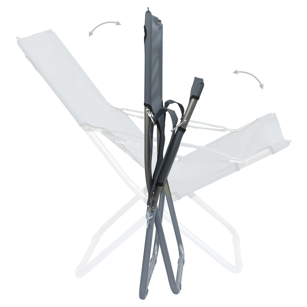 Foldbare strandstole stk. stof - grå, 2, 1 - number 7.