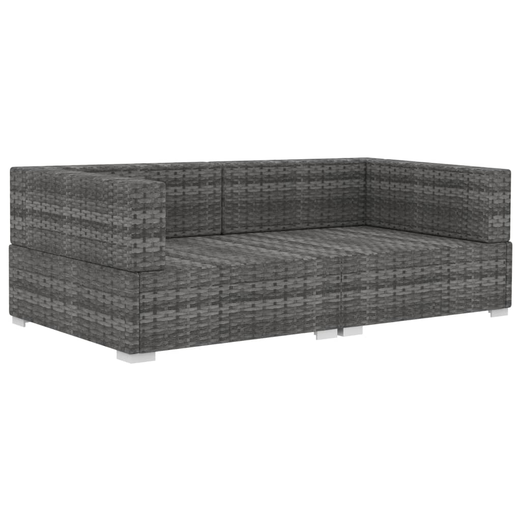 Hjørnesæde til sofa med hynder stk. polyrattan - grå, 2 - number 3.