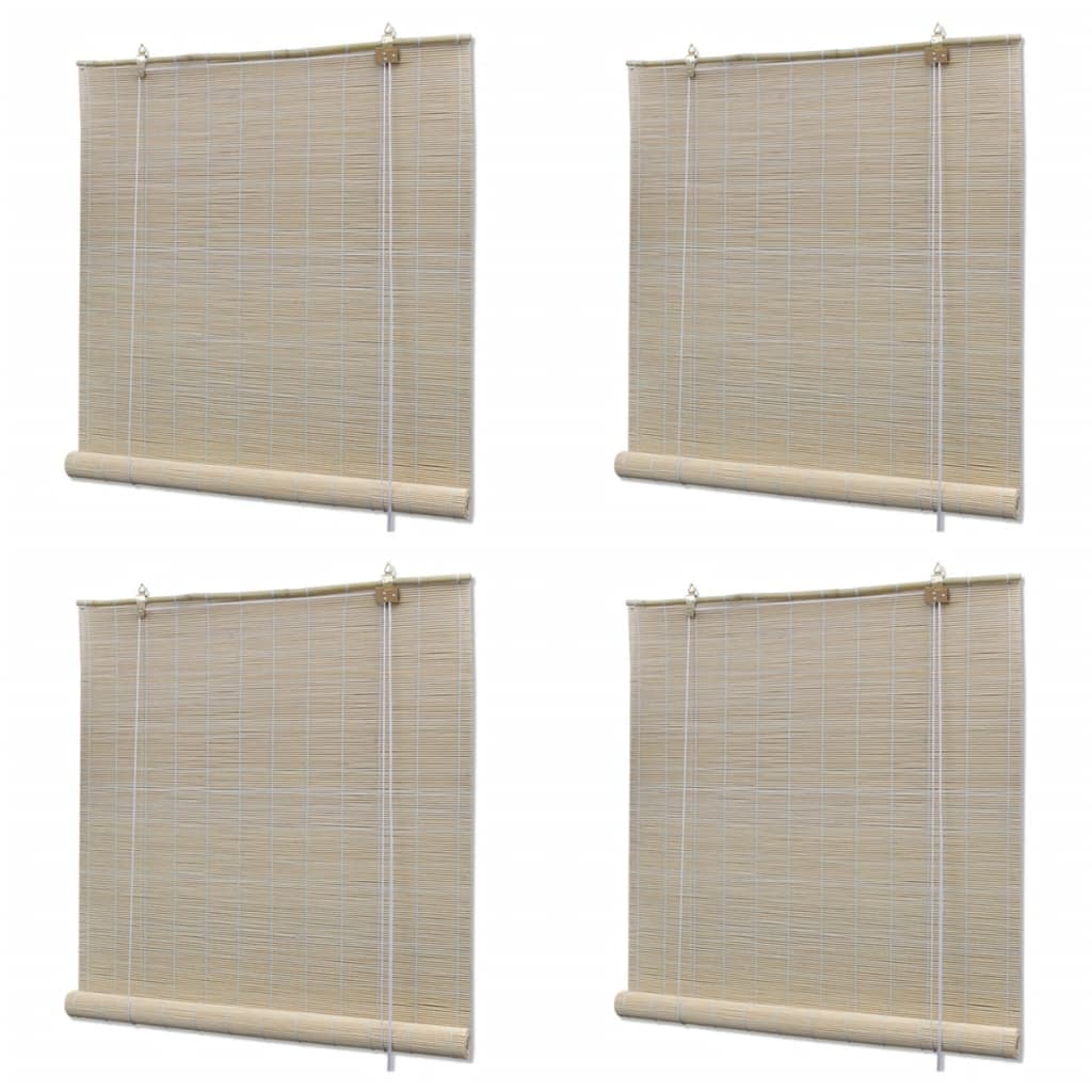 Roller blinds 4 pcs. 120x160 cm natural bamboo - number 1.