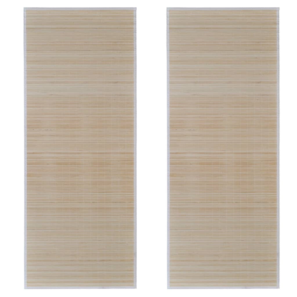 Tapis en bambou 2 pcs. 120x180 cm rectangulaire couleur naturelle - number 2.
