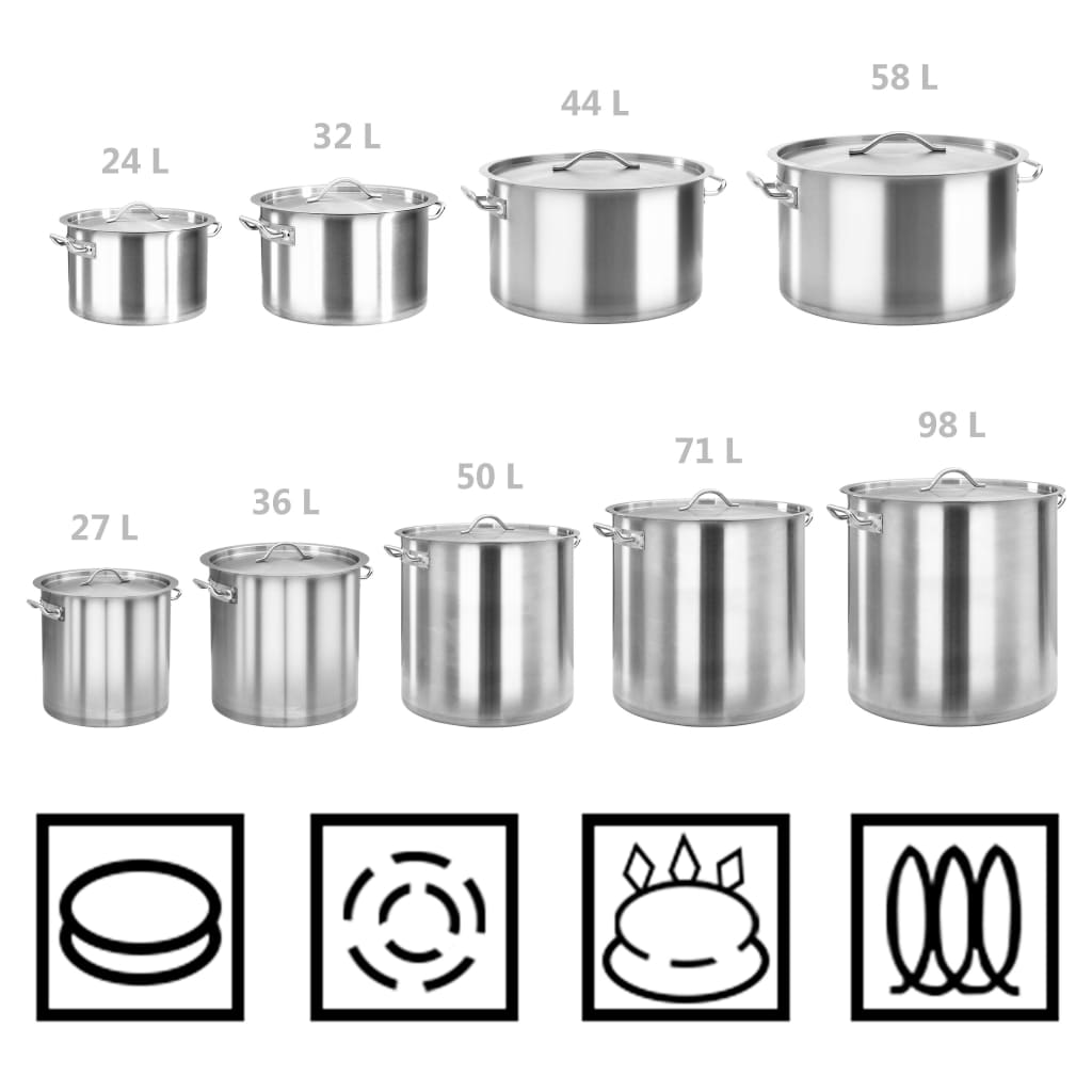 Pot 24 l 36x24 cm stainless steel - 36 x 24 cm (24 l) - number 6.