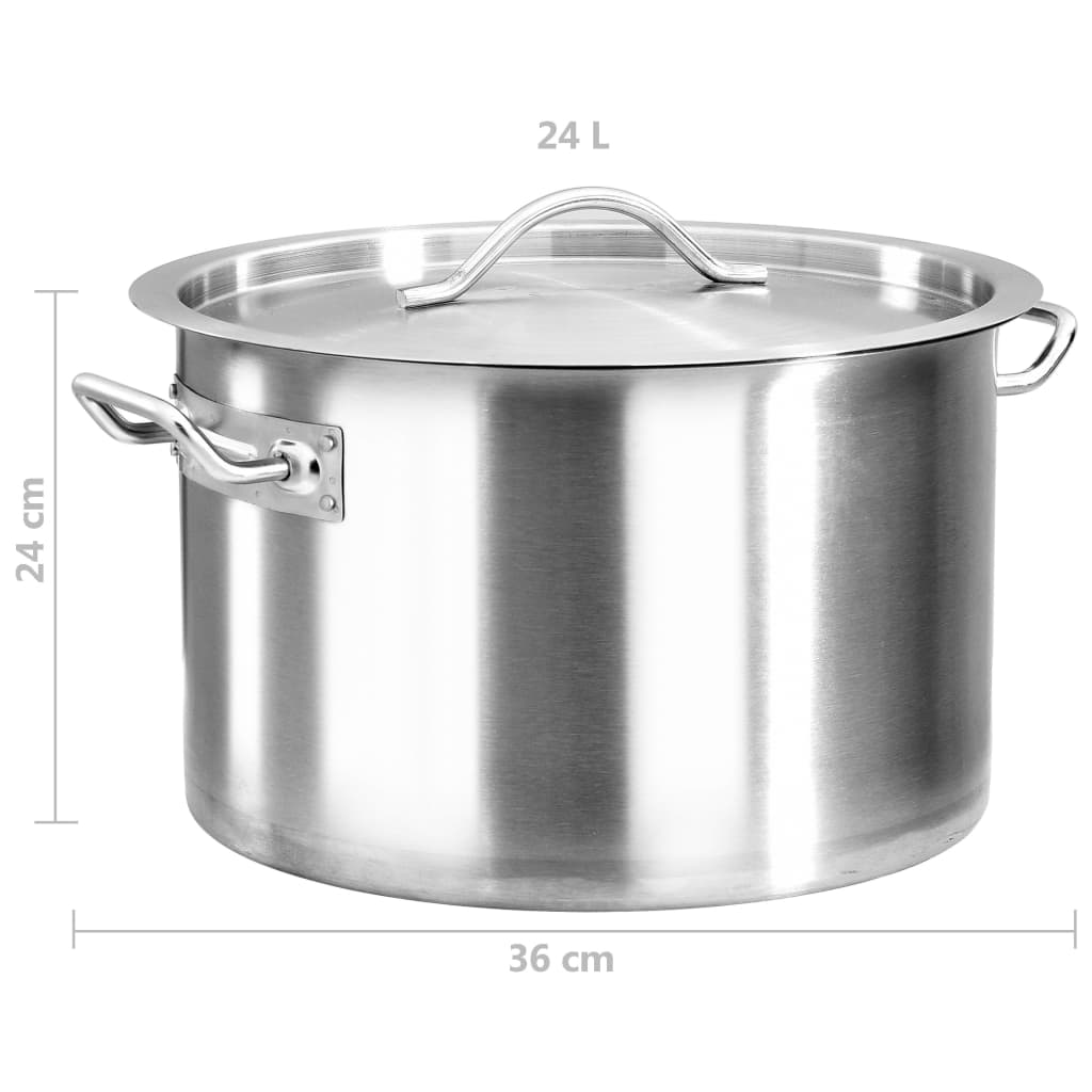 Pot 24 l 36x24 cm stainless steel - 36 x 24 cm (24 l) - number 7.